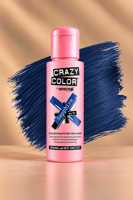 Crazy Color Sapphire No. 72 semi-permanente blauwe haarverf 100 ml