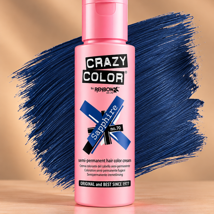 Crazy Color Sapphire No. 72 semi-permanente blauwe haarverf 100 ml