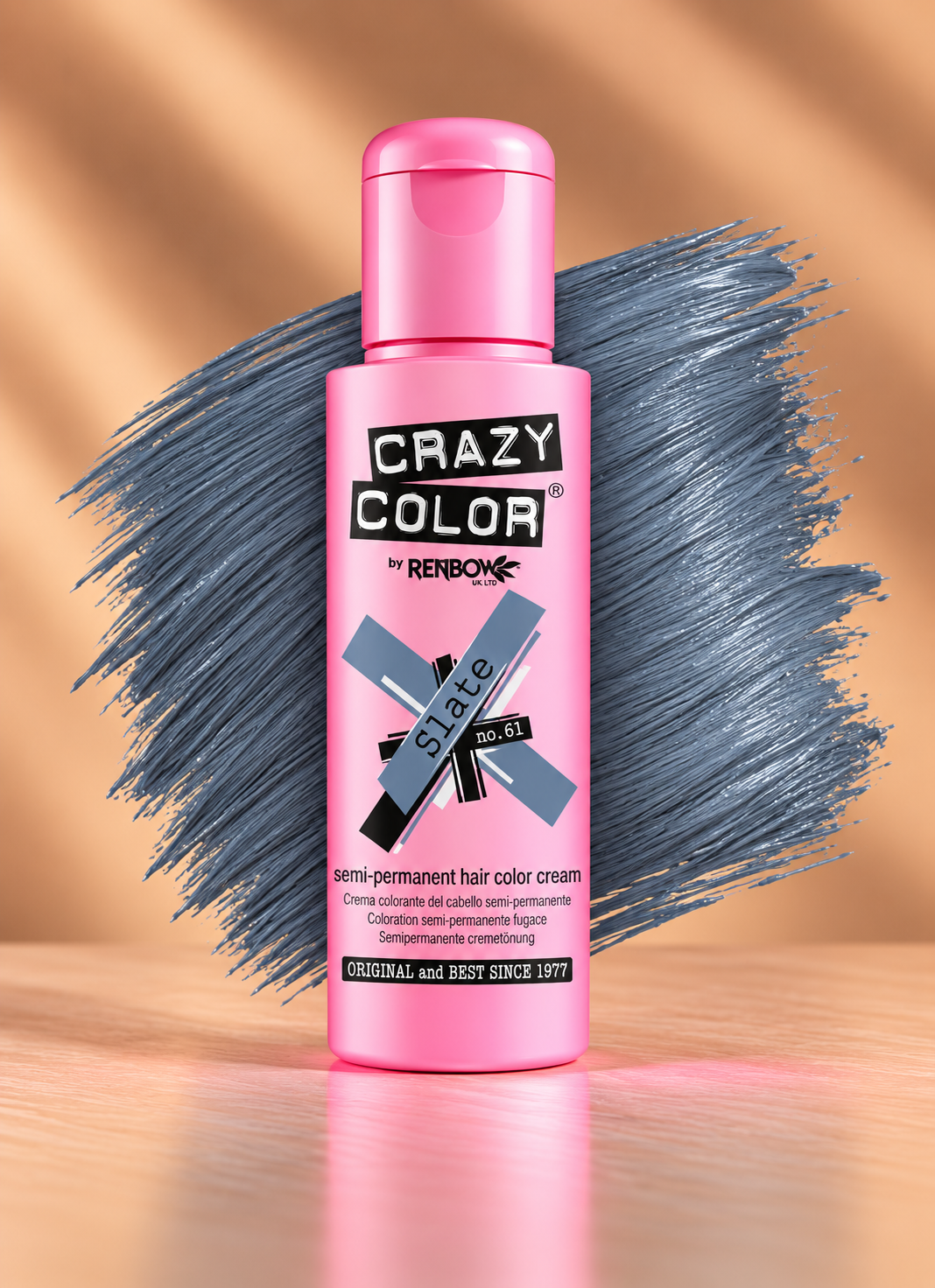 Crazy Color Slate No. 61 semi-permanente leigrijze haarverf 100 ml