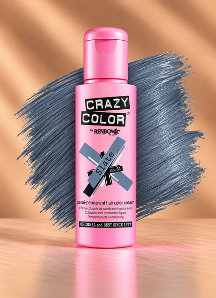 Crazy Color Slate No. 61 semi-permanente leigrijze haarverf 100 ml