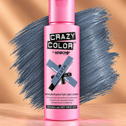 Crazy Color Slate No. 61 semi-permanente leigrijze haarverf 100 ml
