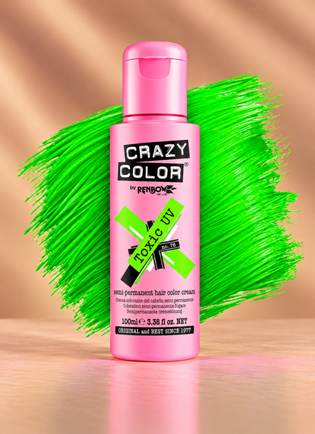 Crazy Color Toxic UV semi-permanente neon groene UV haarverf 100 ml