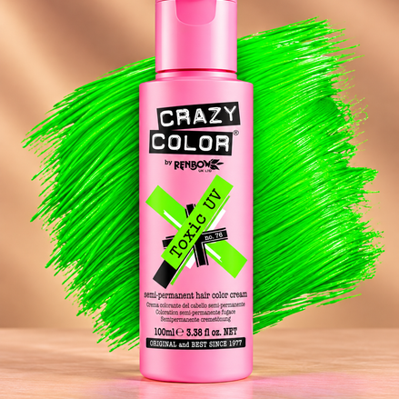 Crazy Color Toxic UV semi-permanente neon groene UV haarverf 100 ml