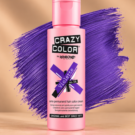 Crazy Color Violette No. 58 semi-permanente paarse haarverf 100 ml