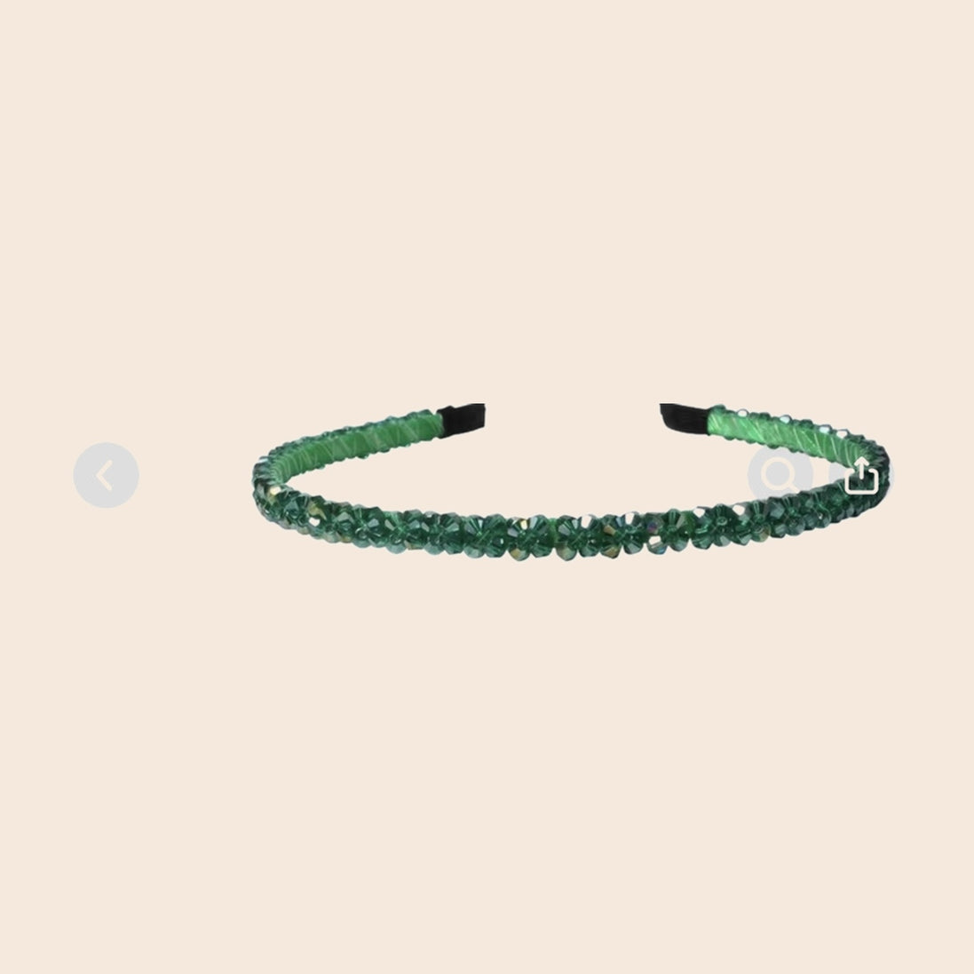 Feestelijke Kristal Diadeem – Groen – De HaarBoetiek