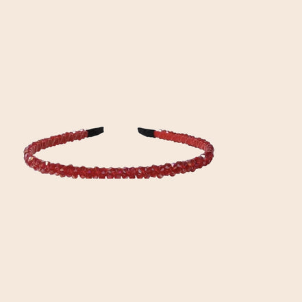 Feestelijke Kristal Diadeem – Rood – De HaarBoetiek