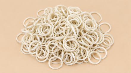 Beige witte mini rubber bands 250 kleine haarelastiekjes | De HaarBoetiek