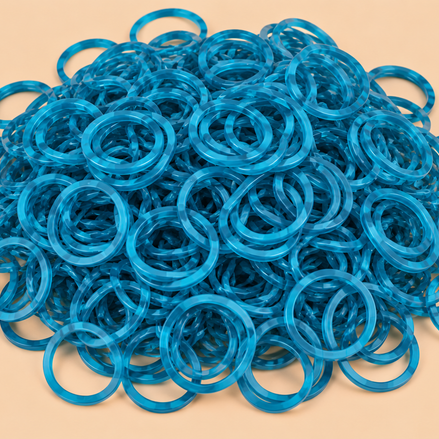 Blauwe mini rubber bands 250 kleine haarelastiekjes | De HaarBoetiek