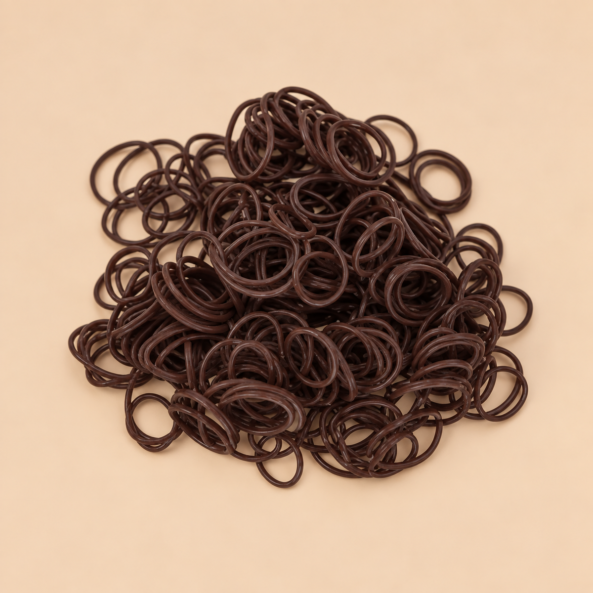 Donkerbruine mini rubber bands kleine haarelastiekjes 250 stuks | De HaarBoetiek