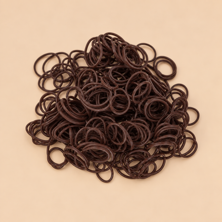 Donkerbruine mini rubber bands kleine haarelastiekjes 250 stuks | De HaarBoetiek