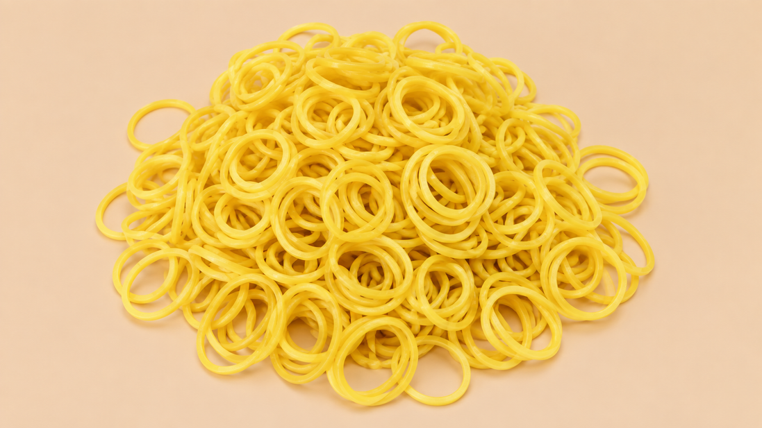 Gele mini rubber bands 250 kleine haarelastiekjes | De HaarBoetiek