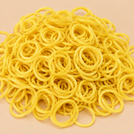 Gele mini rubber bands 250 kleine haarelastiekjes | De HaarBoetiek