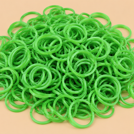 Groene mini rubber bands 250 kleine haarelastiekjes | De HaarBoetiek