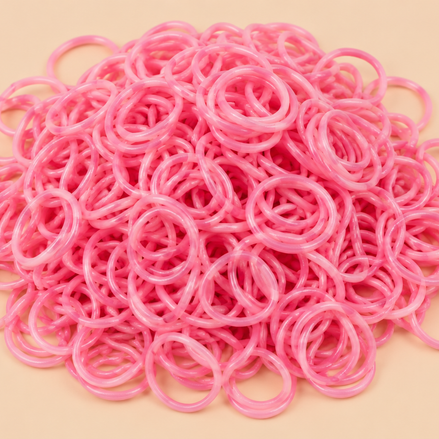 Lichtroze mini rubber bands 250 kleine haarelastiekjes | De HaarBoetiek