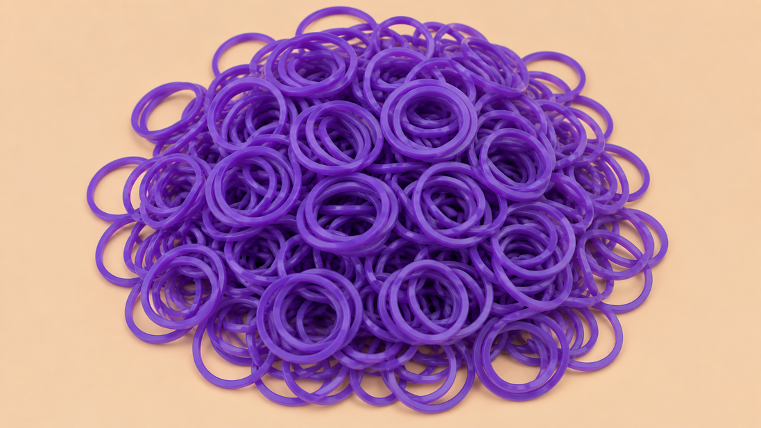 Paarse mini rubber bands 250 kleine haarelastiekjes | De HaarBoetiek