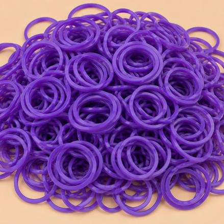 Paarse mini rubber bands 250 kleine haarelastiekjes | De HaarBoetiek
