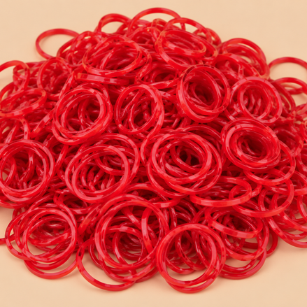 Rode mini rubber bands 250 kleine haarelastiekjes | De HaarBoetiek