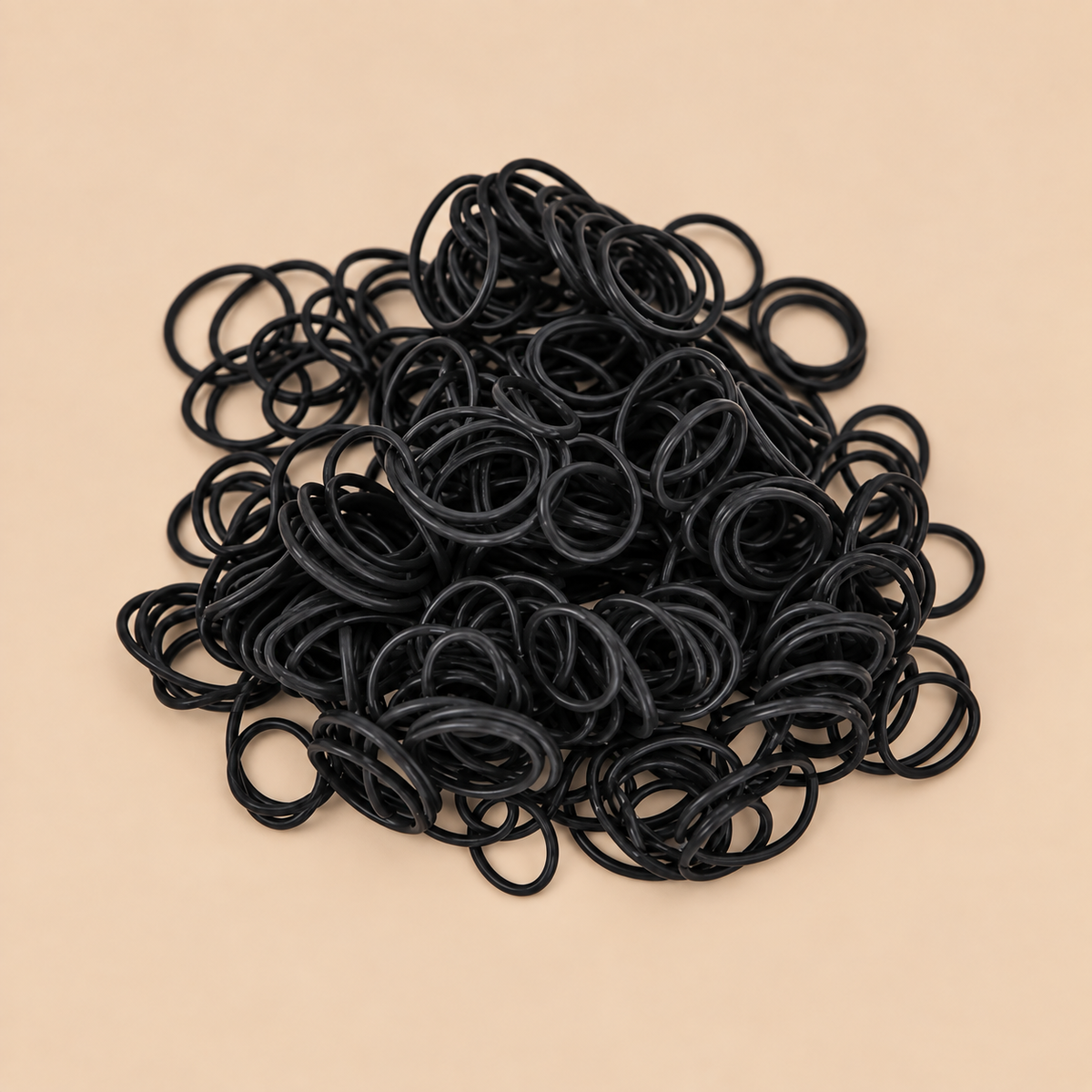 Zwarte mini rubber bands kleine haarelastiekjes 250 stuks | De HaarBoetiek