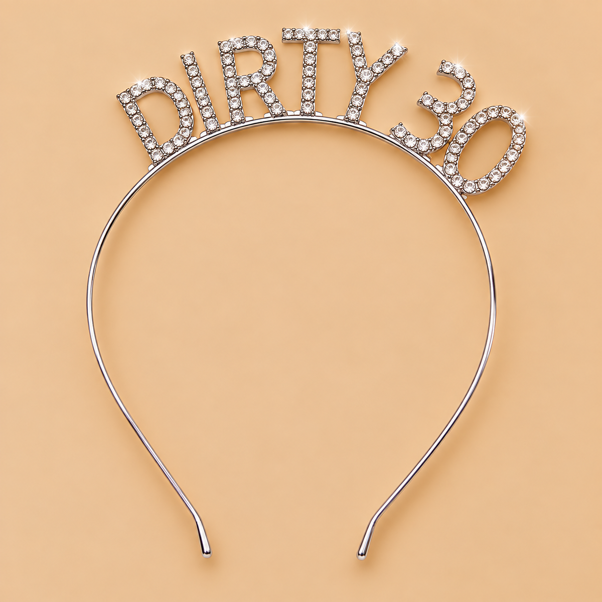 Dirty 30 Diadeem – Zilver met Strass – De HaarBoetiek