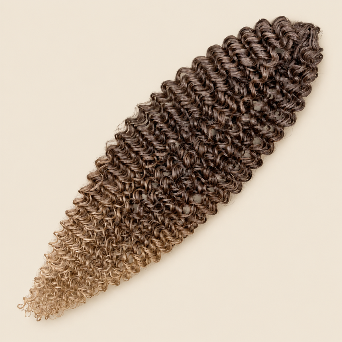 Dream Curly krullend haar 50 cm 100 g kleur T042 op beige achtergrond