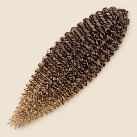 Dream Curly krullend haar 50 cm 100 g kleur T042 op beige achtergrond