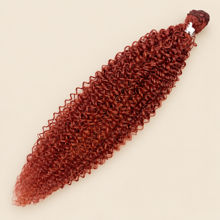 Dream Curly krullend haar 60 cm 100 g kleur Bronze (17) op beige achtergrond