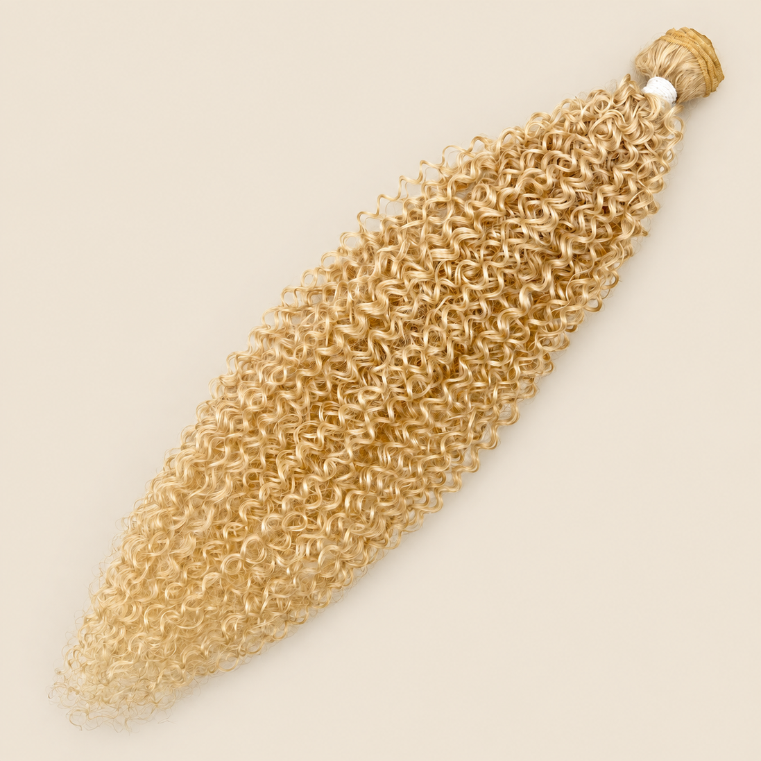Dream Curly krullend haar 60 cm 100 g kleur Linen (59) op beige achtergrond