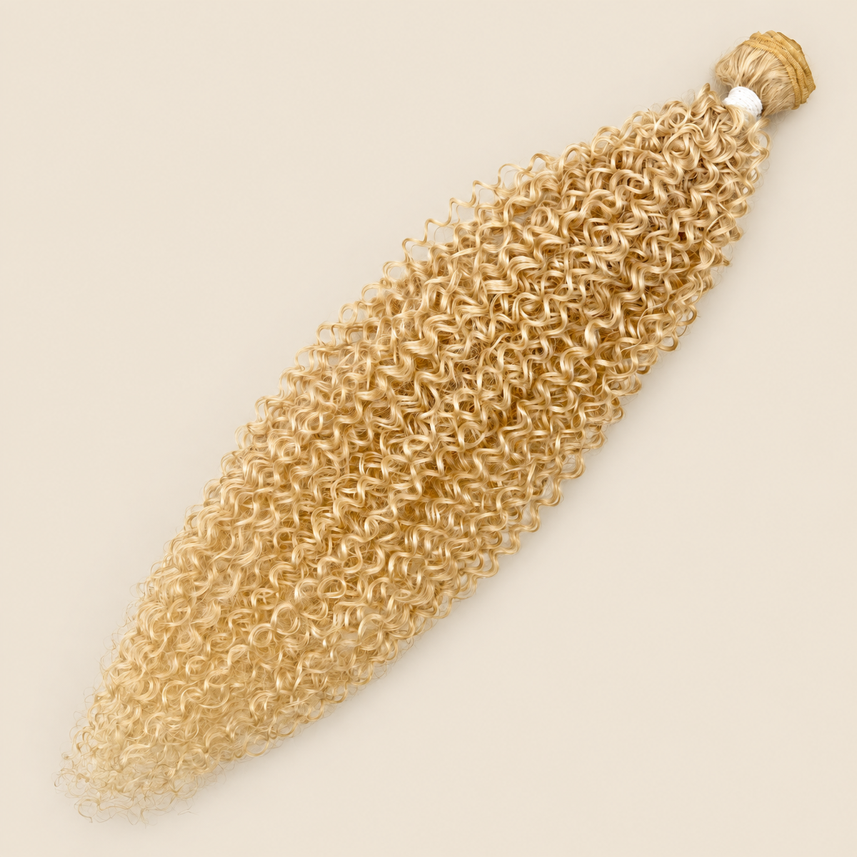 Dream Curly krullend haar 60 cm 100 g kleur Linen (59) op beige achtergrond