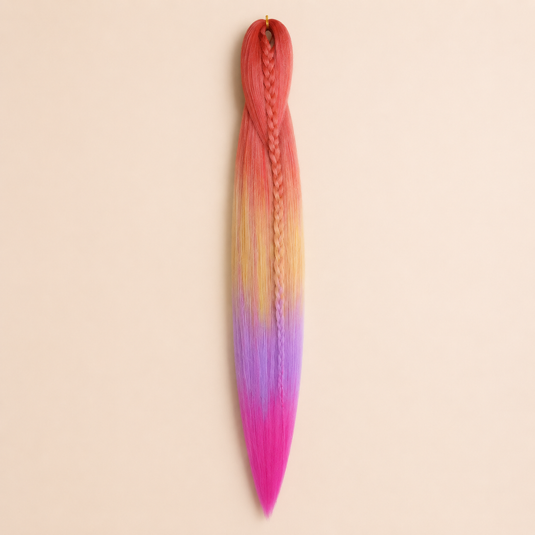 Easy Braid kanekalon vlechthaar kleur 4-11 – Red/Yellow/Mint/Hot Plum, één bundel