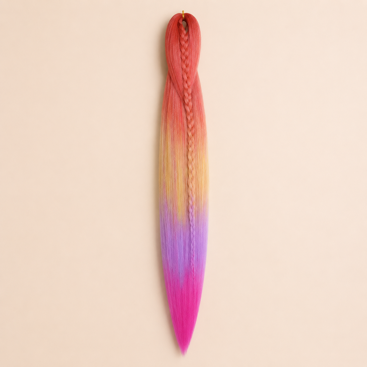 Easy Braid kanekalon vlechthaar kleur 4-11 – Red/Yellow/Mint/Hot Plum, één bundel