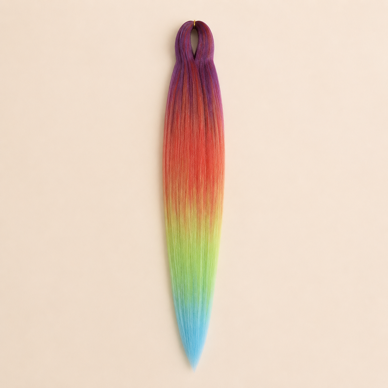 Easy Braid kanekalon vlechthaar kleur 4-13 – Purple/Red/Yellow/Mint, één bundel