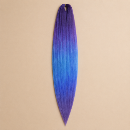 Easy Braid kanekalon vlechthaar kleur 4-17 – Hot Plum/D-Mint/Blue/L-Purple, één bundel