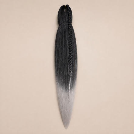 Easy Braid kanekalon vlechthaar kleur 2-26 – Black/Silver, één bundel