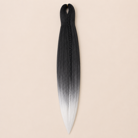 Easy Braid kanekalon vlechthaar kleur 2-46 – Black/White, één bundel