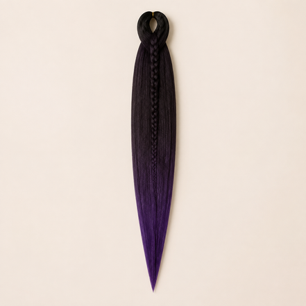 Easy Braid kanekalon vlechthaar kleur 2-47 – Black/Purple, één bundel
