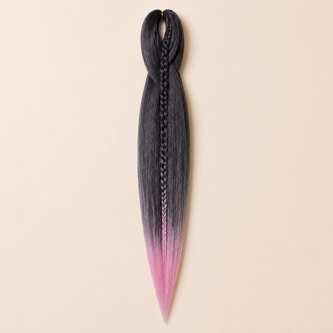 Easy Braid kanekalon vlechthaar kleur 2-50 – Black/L-Pink, één bundel
