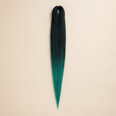 Easy Braid kanekalon vlechthaar kleur 2-52 – Black/D-Green, één bundel