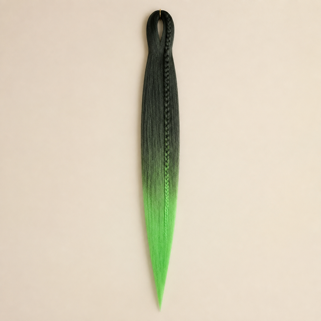 Easy Braid kanekalon vlechthaar kleur 2-54 – Black/Neon Green, één bundel