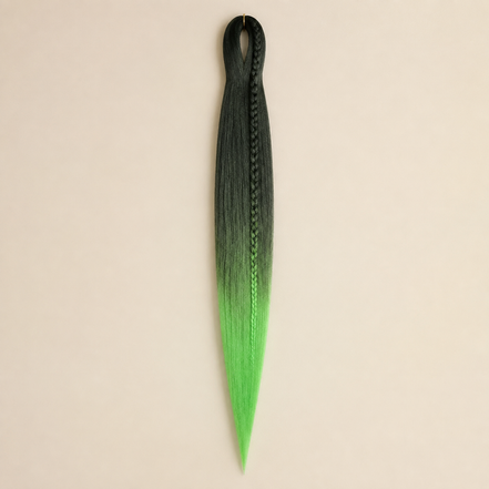 Easy Braid kanekalon vlechthaar kleur 2-54 – Black/Neon Green, één bundel