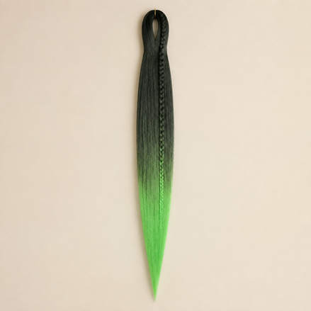 Easy Braid kanekalon vlechthaar kleur 2-54 – Black/Neon Green, één bundel