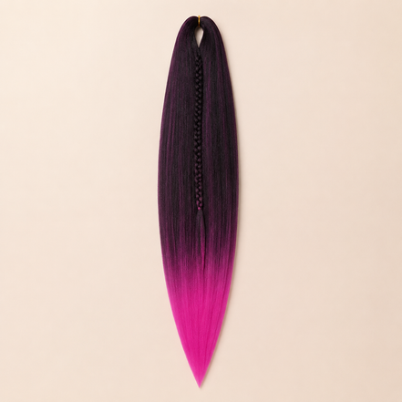 Easy Braid kanekalon vlechthaar kleur 2-55 – Black/Magenta, één bundel