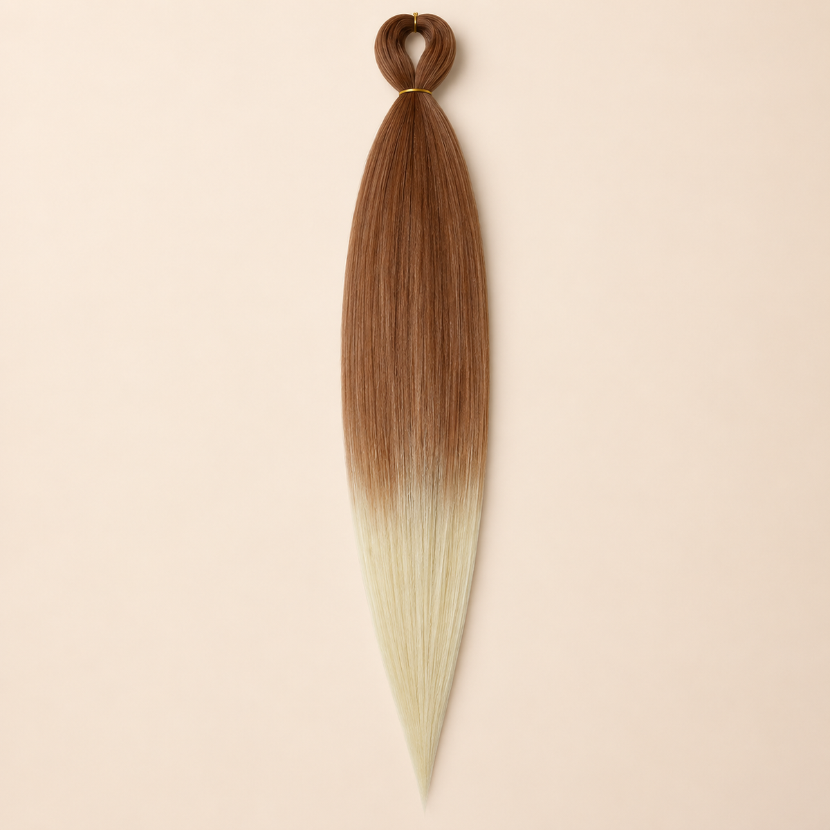 Easy Braid Kanekalon vlechthaar Koperbruin Blond Ombré, kleurcode 2-89, op lichtbeige achtergrond