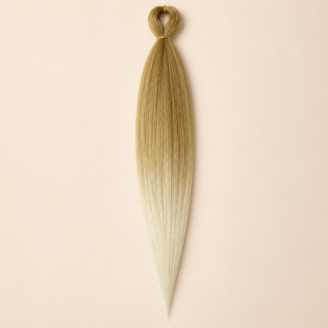 Easy Braid Kanekalon vlechthaar Honingblond Platina Ombré, kleurcode 2-96, op lichtbeige achtergrond