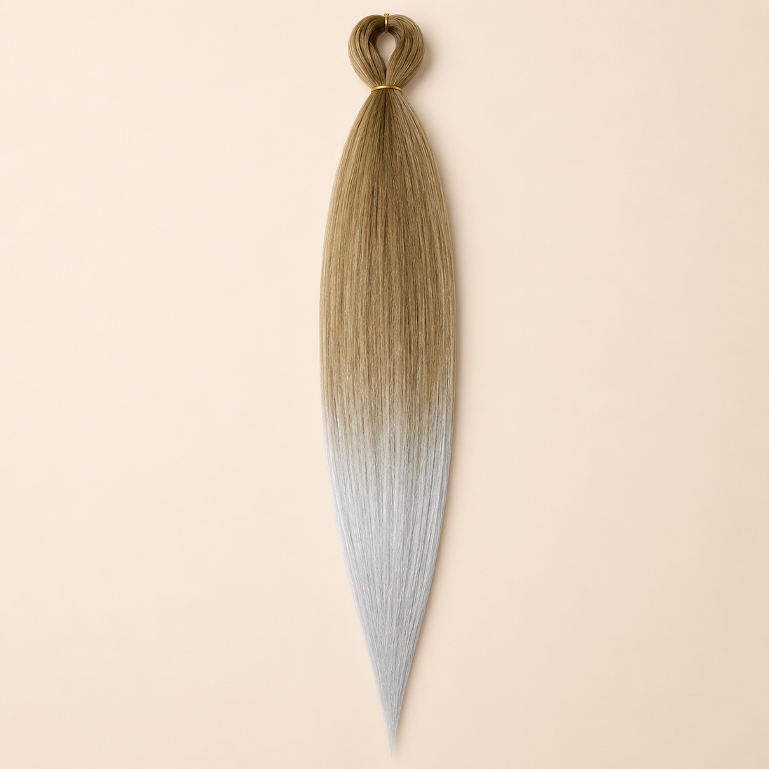 Easy Braid Kanekalon vlechthaar Taupe Grijs Ombré, kleurcode 2-97, op lichtbeige achtergrond