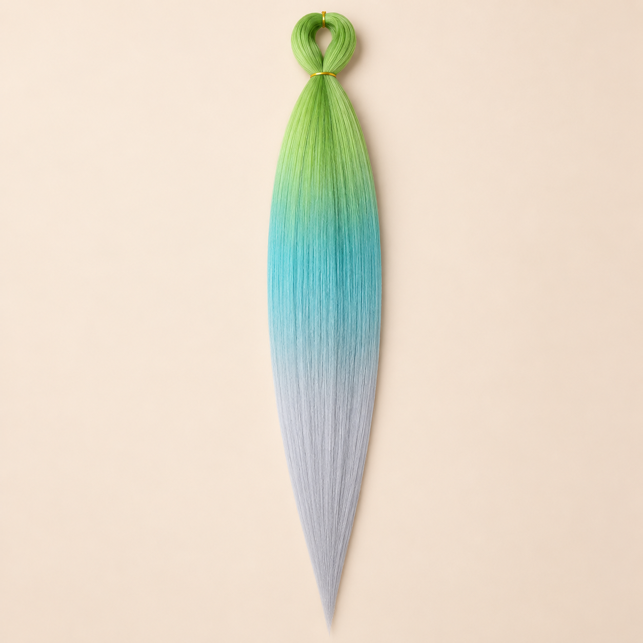 Easy Braid Kanekalon vlechthaar Geel Mint Lichtblauw, kleurcode 3-10, op lichtbeige achtergrond