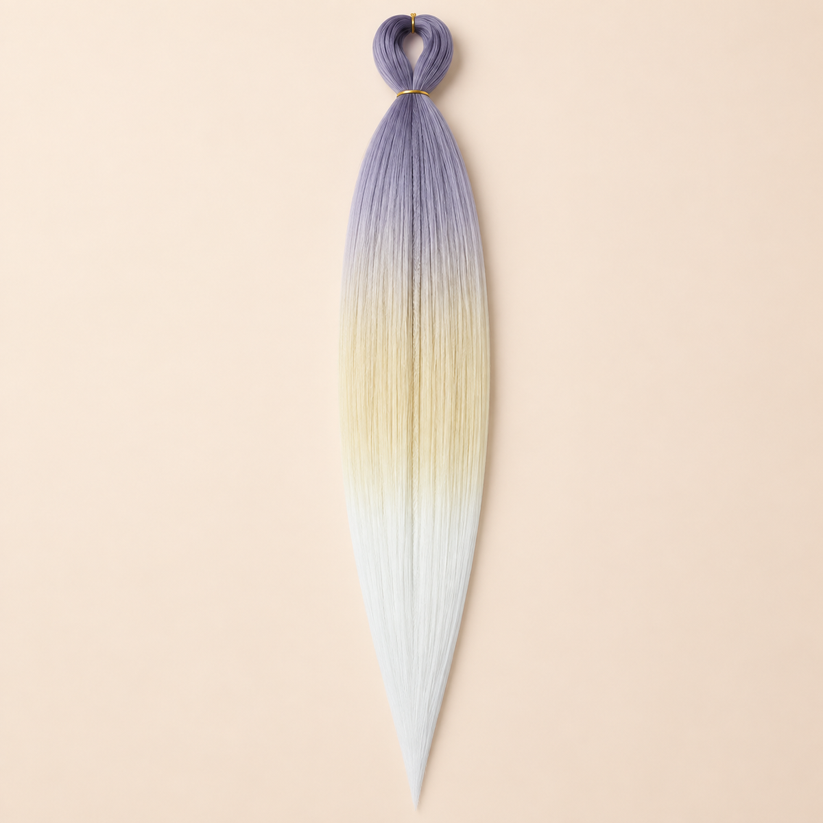 Easy Braid Kanekalon vlechthaar Lavendel Blond Wit, kleurcode 3-112, op lichtbeige achtergrond
