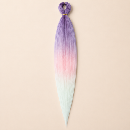 Easy Braid Kanekalon vlechthaar Lavendel Lichtroze Wit, kleurcode 3-113, op lichtbeige achtergrond