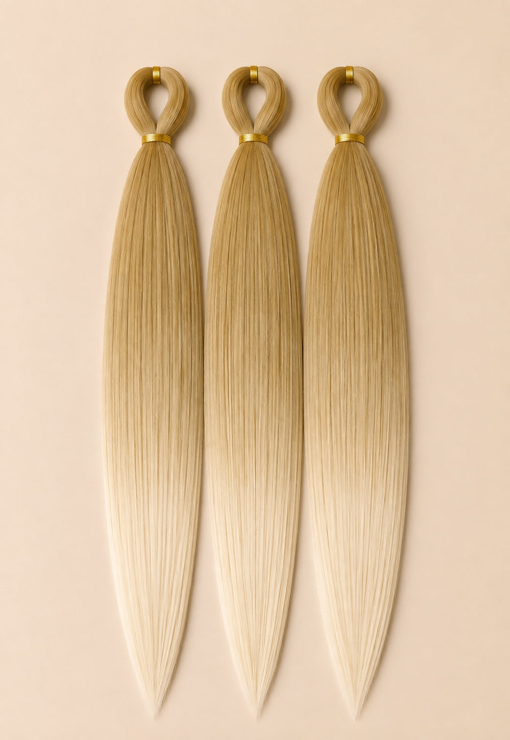 Blond ombre 3-in-1 kanekalon invlechthaar van 75 cm met drie pre-stretched bundels