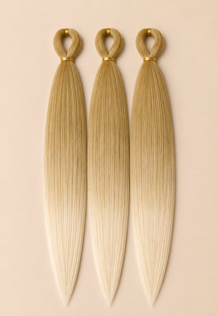 Blond ombre 3-in-1 kanekalon invlechthaar van 75 cm met drie pre-stretched bundels
