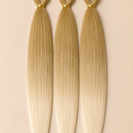 Blond ombre 3-in-1 kanekalon invlechthaar van 75 cm met drie pre-stretched bundels